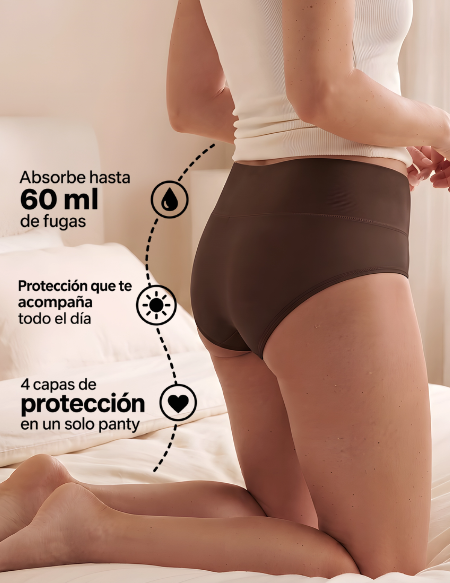 Panty absorbente 4 capas para incontinencia moderada