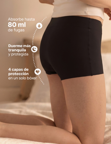 Panty Tipo Bóxer Absorbente 4 Capas - Incontinencia Moderada